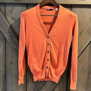 BDG Classic Button Down Orange V neck Cardigan Women’s Size M